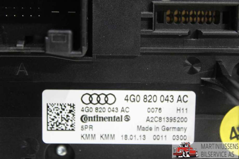 Varmeapparat betjening til Audi A6 2011-2014 (Type IV, Fase 1) (C7) (C7) (AUDI||4G0 820 043 AC)