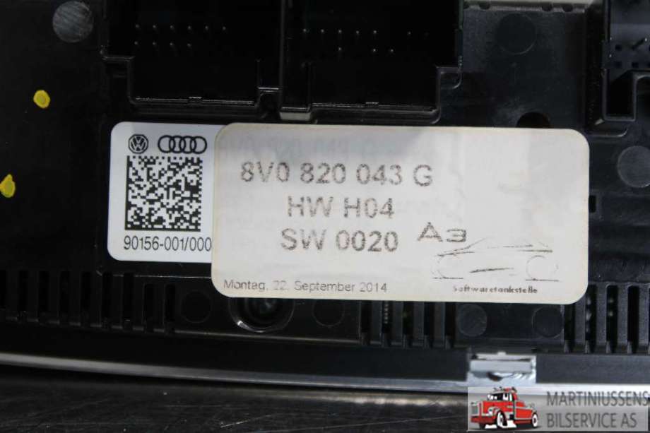 Varmeapparat betjening til Audi A3 2012-2016 (Type III, Fase 1)  (AUDI||8V0 820 043 G)