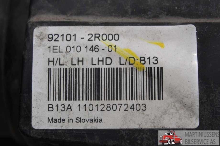 Frontlykt venstre halogen til Hyundai i30 2007-2012 (Type I)  (HYUNDAI||1EL 010 146 01)