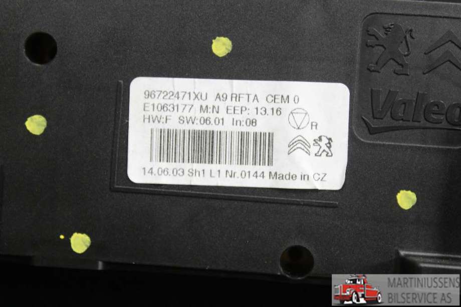Varmeapparat betjening til Peugeot 2008 2013-2019 (Type I)  (PEUGEOT||96722471XU)