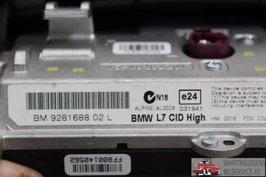 Multimedia display (MCU - Media Controller Unit) til BMW 3-Serie 2012-2018 (F30/F31/F34) (F30/F31/F34) (BMW||BM 9281 688 02 L)