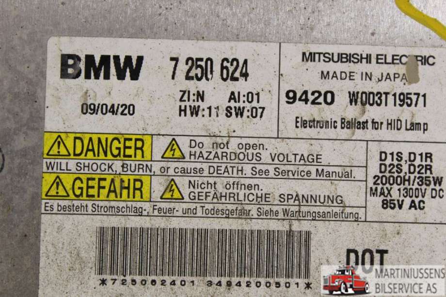 Styreenhet xenon/ballast til BMW 3-Serie 2005-2011 (E90/E91/E92/E93) (E90/E91/E92/E93) (BMW|7 250 624|)