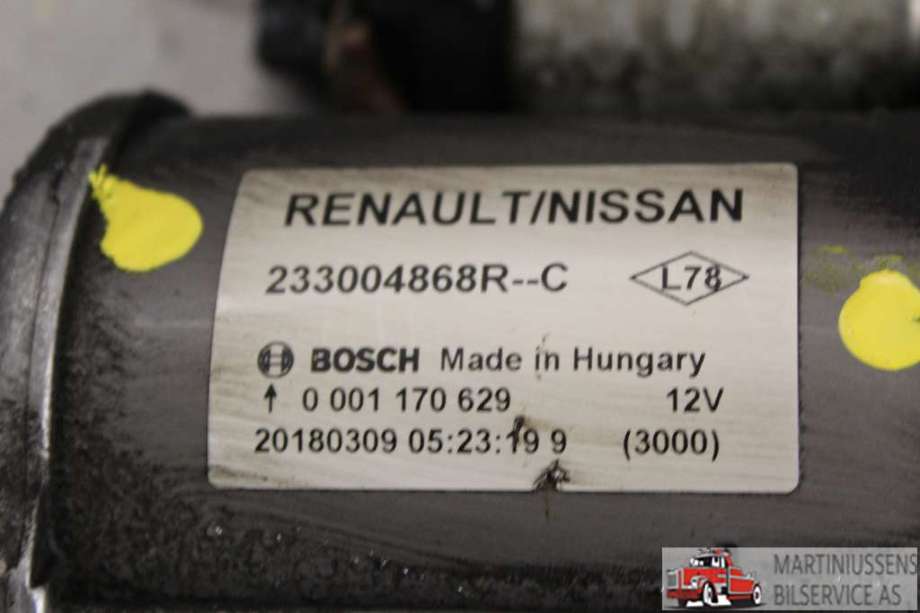 Starter diesel til Renault Kadjar 2015-->>  (RENAULT||233004868R--C)