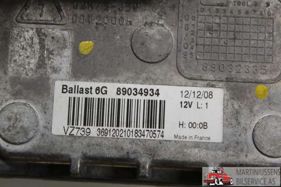 Styreenhet xenon/ballast til Volvo XC60 2008-2013 (Type I, Fase 1)  (VOLVO||89034934)