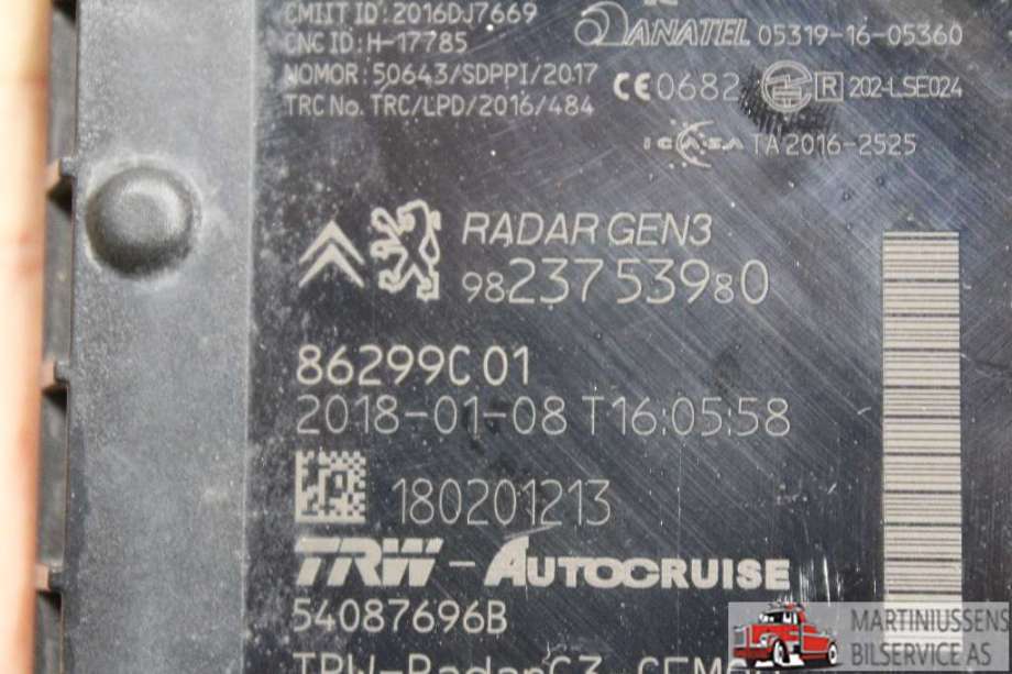 Sensor radar til Peugeot 5008 2017-->> (Type II)  (PEUGEOT||98237 53980)