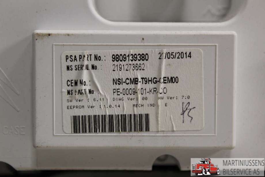 Speedometer til Peugeot 308 2013-2021 (Type II)  (PEUGEOT||9809139380)