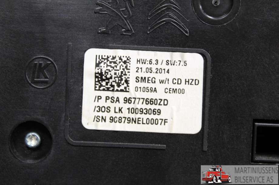 Bryter rutevarme til Peugeot 308 2013-2021 (Type II)  (PEUGEOT||96777660ZD)