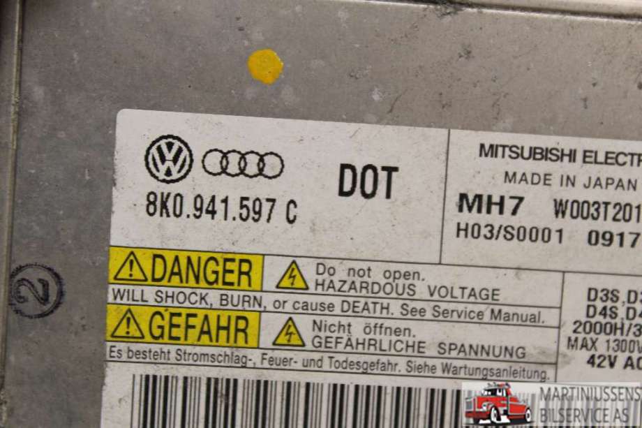 Styreenhet xenon/ballast til Audi A4 2007-2014 (Type IV) (B8) (B8) (AUDI||8K0.941.597.C)