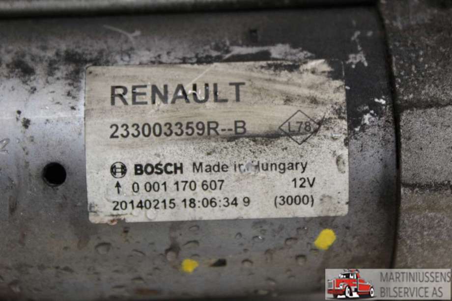 Starter diesel til Nissan Qashqai 2014-2021 (Type II)  (NISSAN||0 001 170 607)