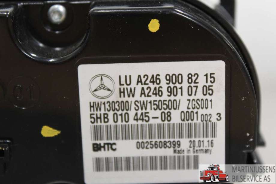 Varmeapparat betjening til Mercedes GLA 2014-2020 (X156) (X156) (MERCEDES||A246 900 82 15)