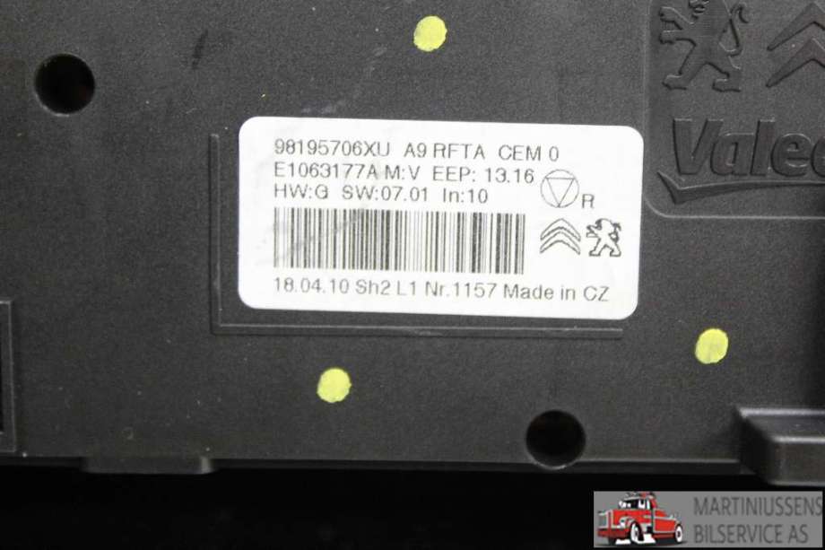 Varmeapparat betjening til Peugeot 2008 2013-2019 (Type I)  (PEUGEOT||98195706XU)