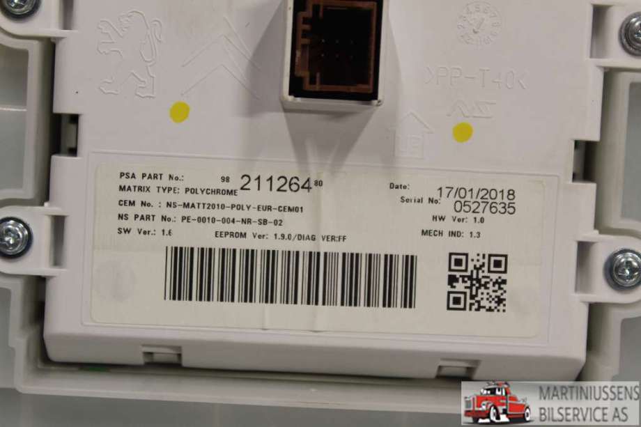 Speedometer til Peugeot 2008 2013-2019 (Type I)  (PEUGEOT||9821126480)