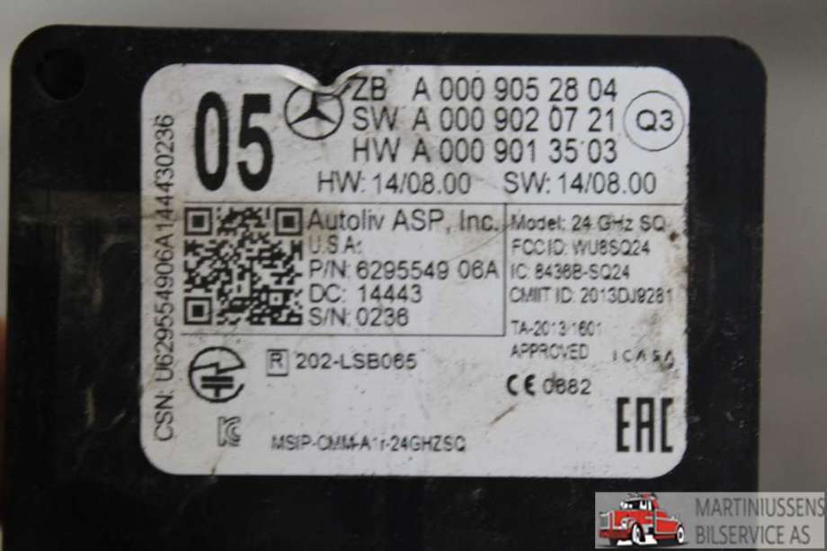 Sensor diverse til Mercedes C-Klasse 2014-2018 (Fase 1) (W205) (W205) (MERCEDES||A 000 905 28 04)