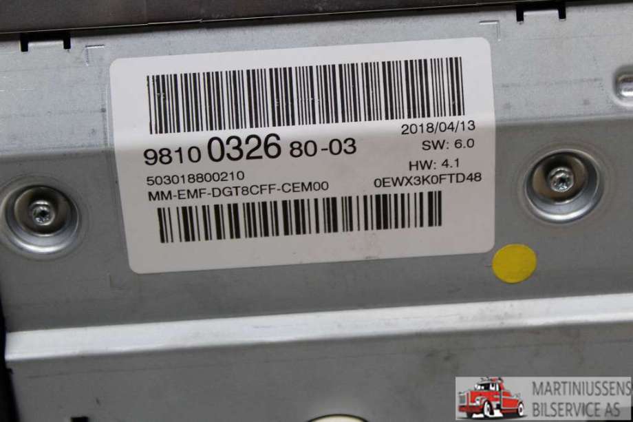 Multimedia display (MCU - Media Controller Unit) til Peugeot 5008 2017-->> (Type II)  (PEUGEOT||9810 0326 80-03)