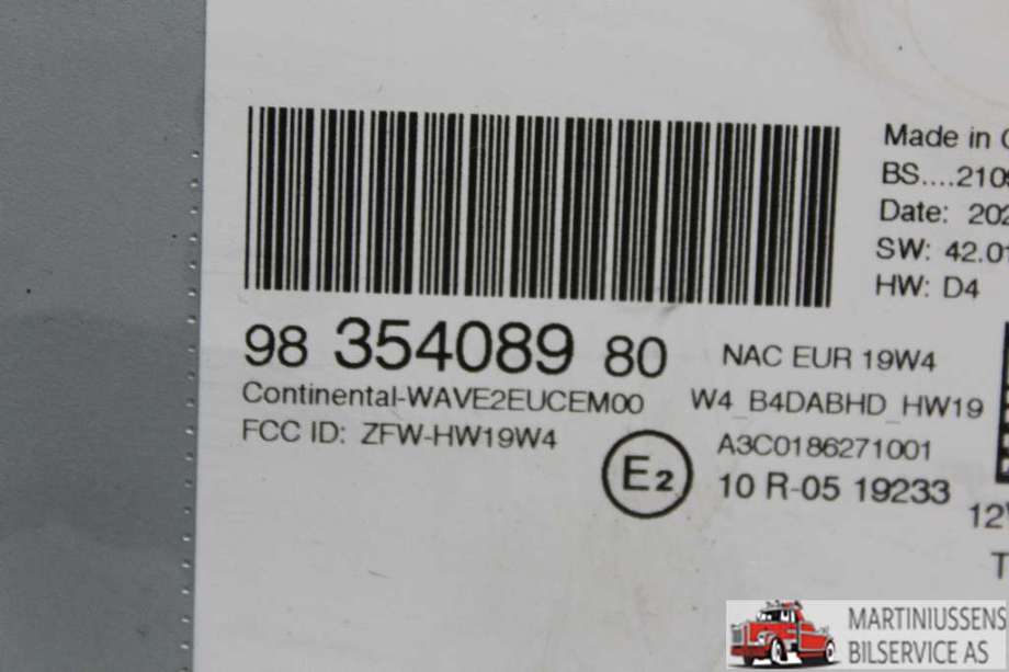 Bilstereo til Peugeot 208 2019-->> (Type II) (PEUGEOT||98 354089 80)