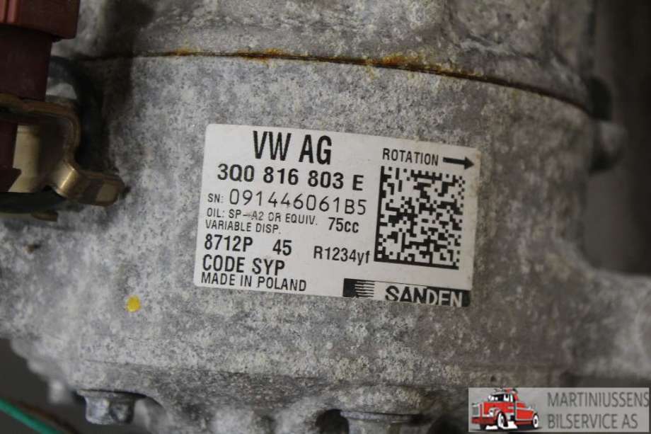Aircondition kompressor til VW Polo 2017-2021 (Type VI, Fase 1) (WOLKSVAGEN||3Q0 816 803 E)