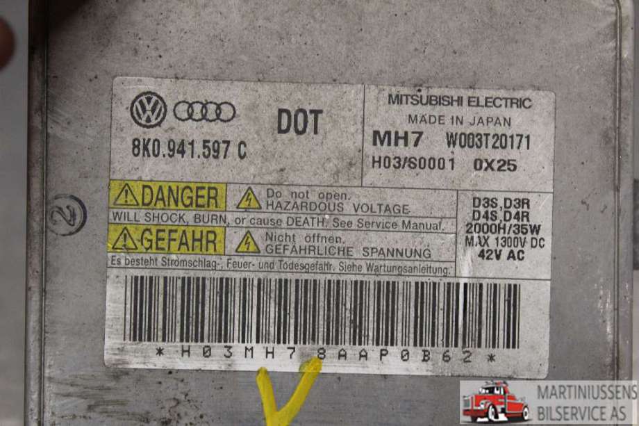 Styreenhet xenon/ballast til Audi A3 2009-2012 (Type II, Fase 2)  (AUDI||8K0.941.597 C)