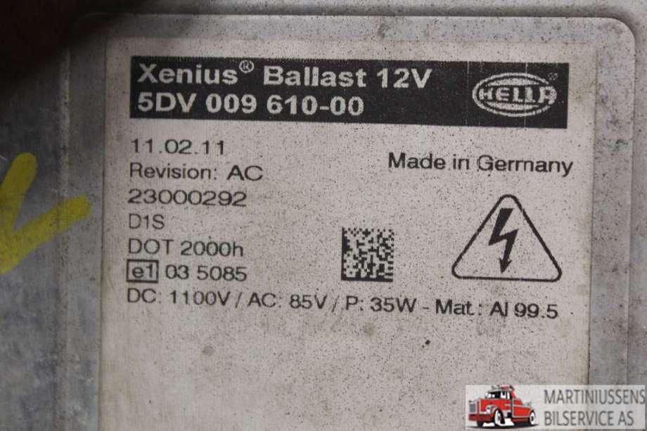 Styreenhet xenon/ballast til Mercedes Vito/Viano 2010-2014 (Fase 2) (W639) (W639) (MERCEDES||5DV 009 610-00)