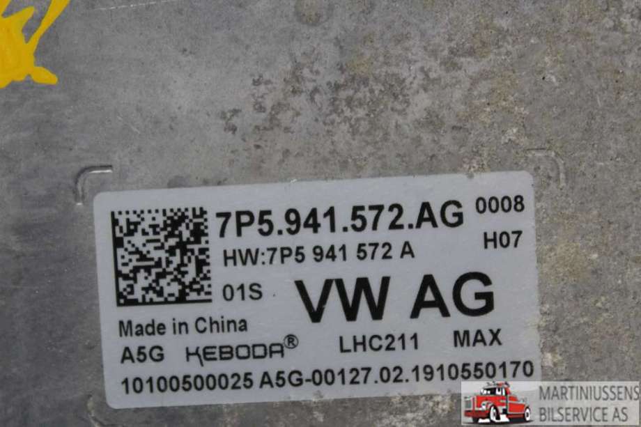 Styreenhet xenon/ballast til VW e-Golf 2017-2020 (Fase 2)  (VOLKSWAGEN||7P5.941.572.AG)