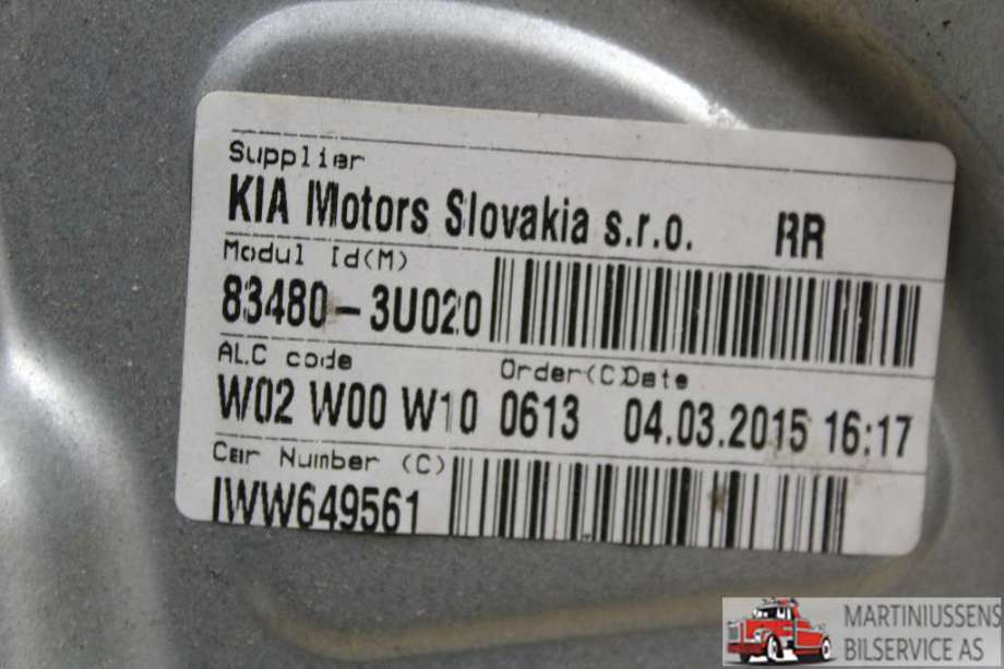 Ruteheis til Kia Sportage 2010-2016 (Type III)  (KIA||83480-3U020)