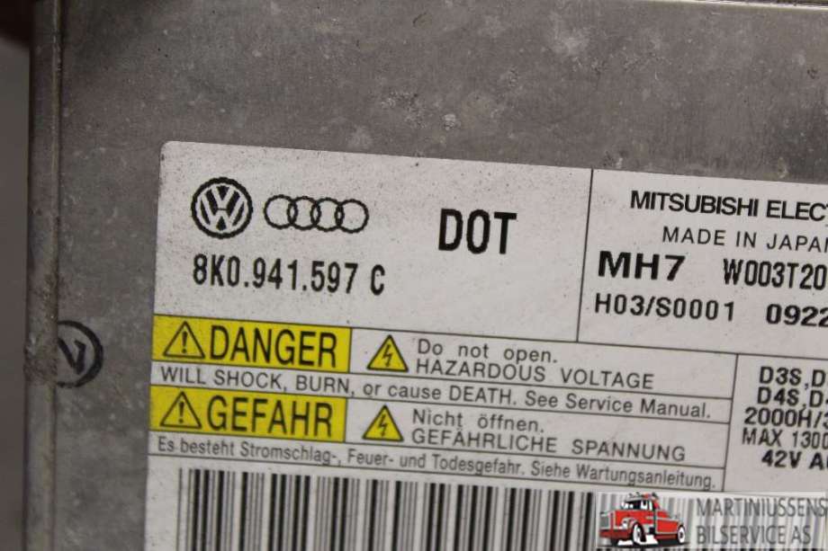 Styreenhet xenon/ballast til Audi A4 2007-2014 (Type IV) (B8) (B8) (AUDI||8K0.941.597.C)