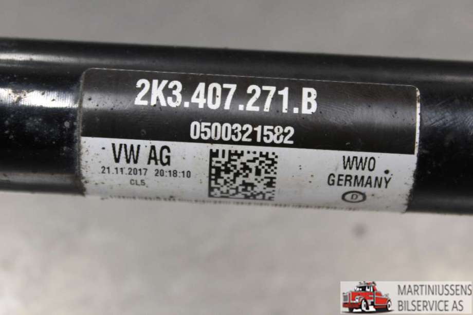 Drivaksel venstre foran til VW Caddy 2015-2020 (Type III, Fase 3)  (VOLKSWAGEN||2K3.407.271.B)