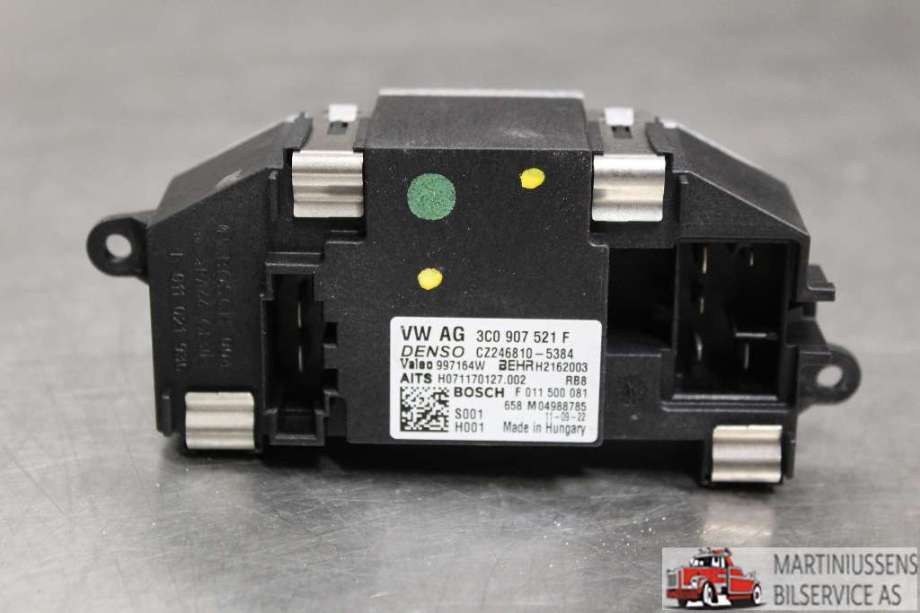 Varmeapparat motstand til Audi A3 2009-2012 (Type II, Fase 2)  (AUDI||3C0 907 521 F)