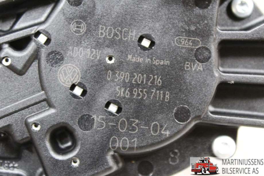 Viskermotor bakrute til VW Touran 2010-2015 (Type I, Fase 3)  (VOLKSWAGEN||0 390 201 216)