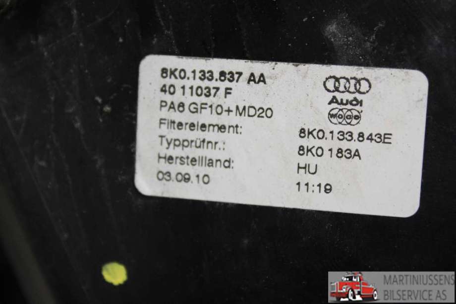 Luftfilterboks til Audi A4 2007-2014 (Type IV) (B8) (B8) (AUDI||8K0.133.837.AA)