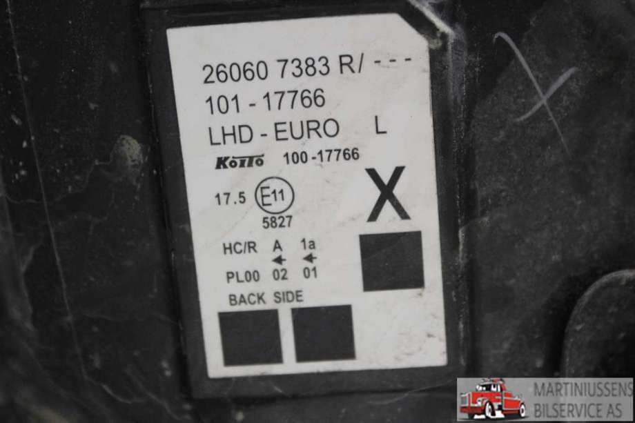 Frontlykt venstre halogen til Renault Kangoo 2008-2021 (Type II)  (RENAULT||26060 7383 R)