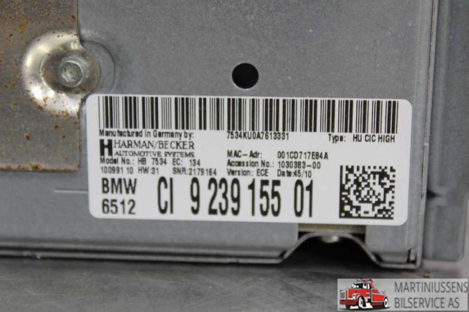 Bilstereo til BMW 5-Serie 2010-2017 (F10/F11) (F10/F11) (BMW||HB7534)
