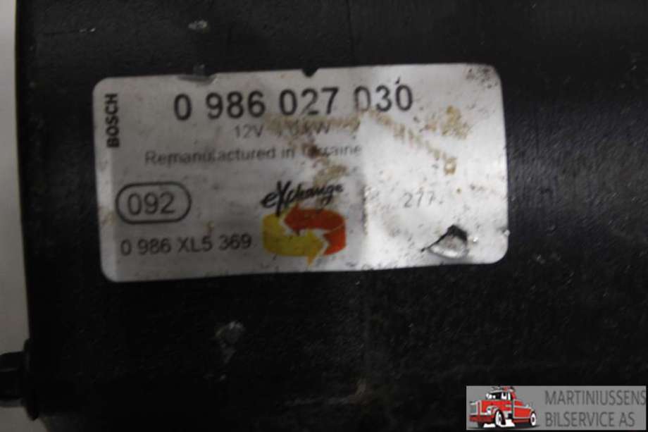 Starter til Ford Fiesta 2013-2017 (Type VI, Fase 2)  (FORD||0 986 027 030)