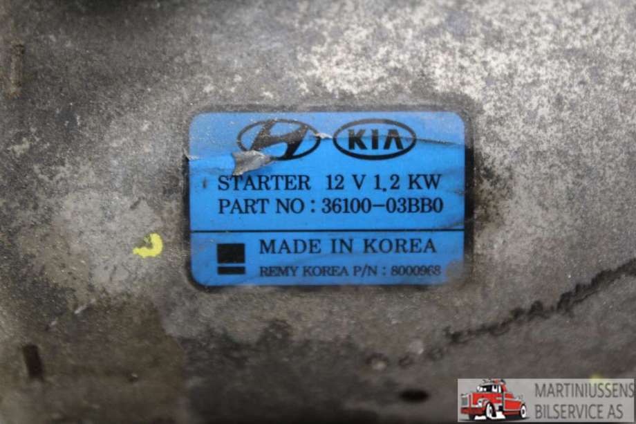 Starter til Kia Picanto 2011-2017 (Type II)  (KIA||36100-03BB0)