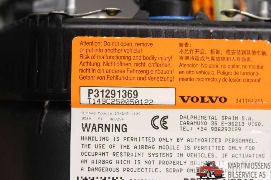 Airbag rattpute til Volvo V40 2012-2019  (VOLVO||P31291369)