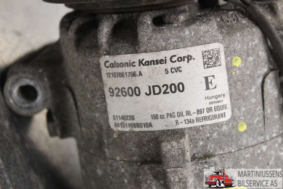 Aircondition kompressor til Nissan Qashqai 2007-2010 (Type I, Fase 1)  (NISSAN||96200 JD200)
