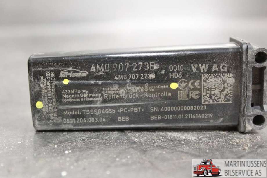 Sensor dekktrykk til Audi e-tron GT 2021-->>  (AUDI||4M0 907 273B)