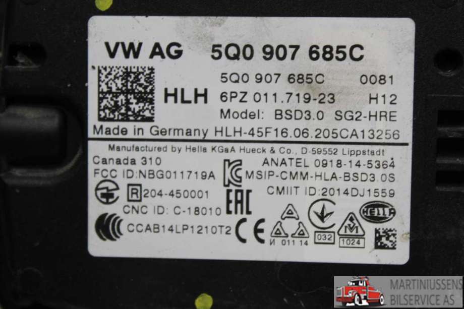 Sensor diverse til VW e-Golf 2017-2020 (Fase 2)  (VOLKSWAGEN||5Q0 907 685C)