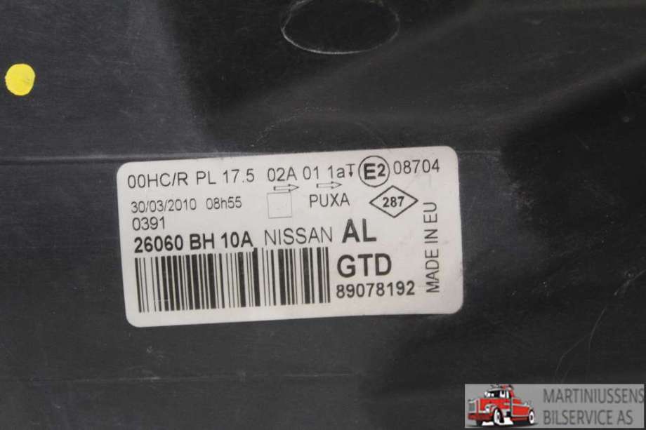 Frontlykt venstre halogen til Nissan Note 2006-2013 (Type I) (NISSAN|)
