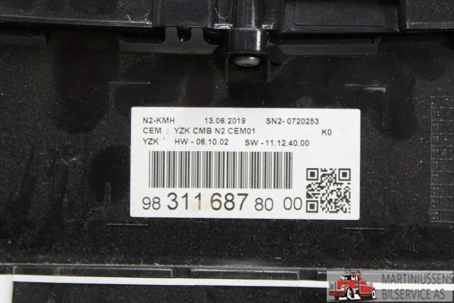 Speedometer til Peugeot Expert 2016-->> (Type III)  (PEUGEOT||98 311 687 80 00)