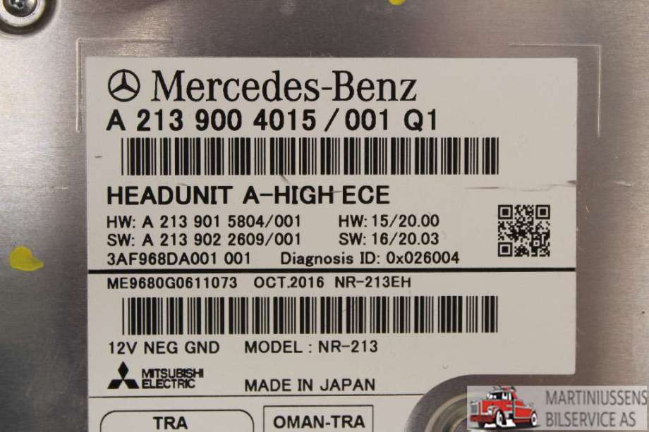 Bilstereo til Mercedes E-Klasse 2016-2023 (W213) (W213) (MERCEDES||A 213 900 4215/001)
