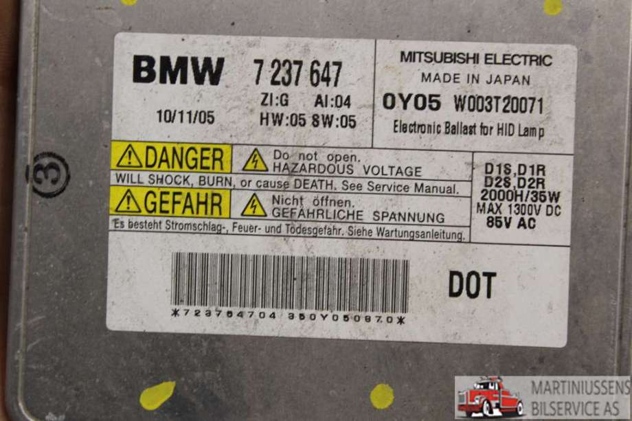Styreenhet xenon/ballast til BMW 5-Serie 2010-2017 (F10/F11) (F10/F11) (BMW||7 237 647)