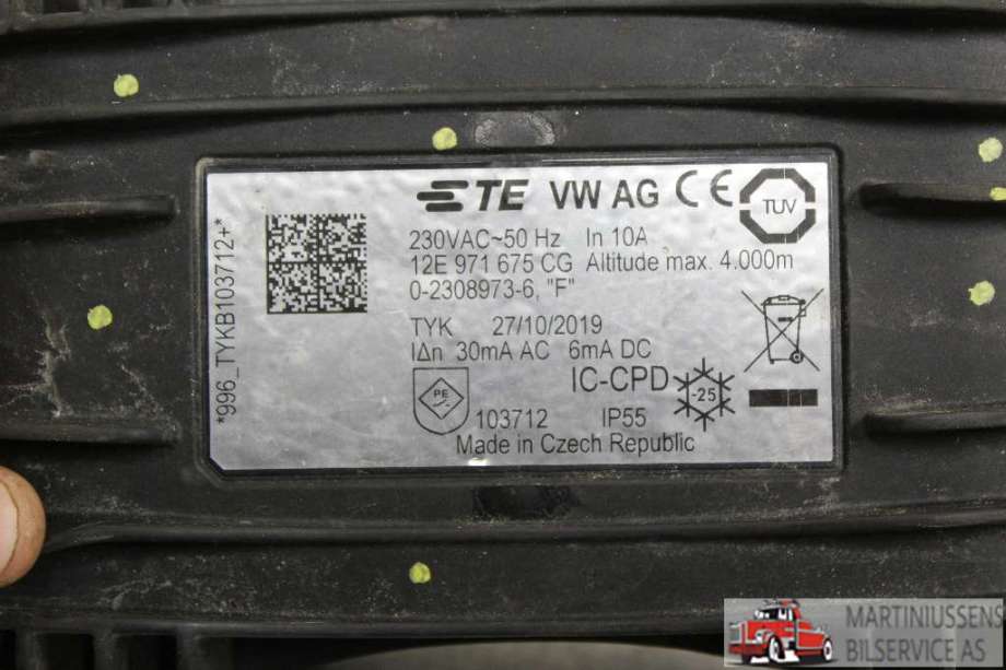 Batterilader kabel til VW E-Up 2013-2019  (VOLKSWAGEN||12E 971 675 CG)