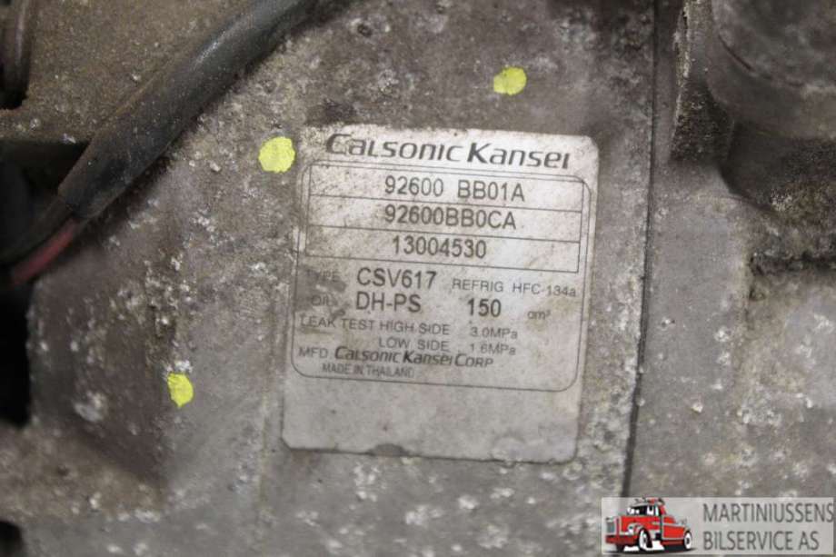 Aircondition kompressor til Nissan Qashqai 2010-2014 (Type I, Fase 2)  (NISSAN||92600 BB01A)