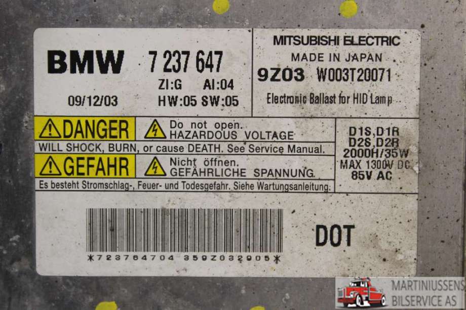 Styreenhet xenon/ballast til BMW X1 2009-2015 (E84) (E84) (BMW||7 237 647)