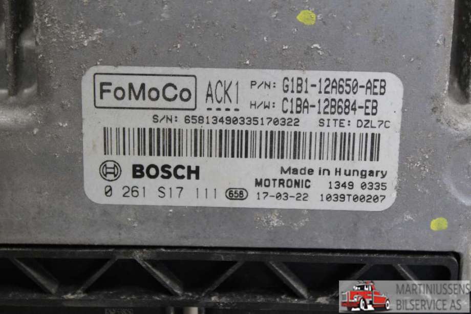 Styreenhet motor til Ford Fiesta 2013-2017 (Type VI, Fase 2)  (FORD||0 261 S17 111)