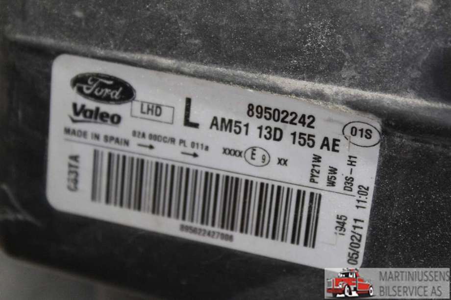 Frontlykt venstre halogen til Ford C-Max 2010-2015 (Type II, Fase 1) (FORD||AM51-13D-155-AE)