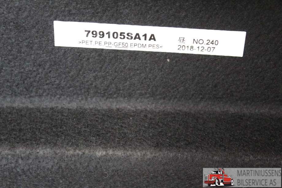 Hattehylle til Nissan Leaf 2018-->> (Type II)  (NISSAN|799105SA1A|)