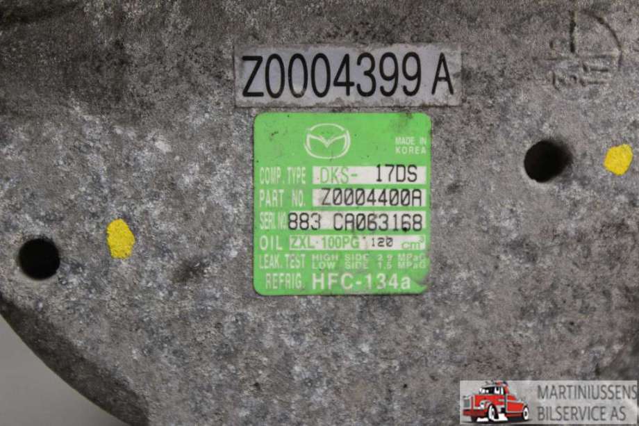 Aircondition kompressor til Mazda 6 2008-2010 (Type II, Fase 1)  (MAZDA||Z0004400A)