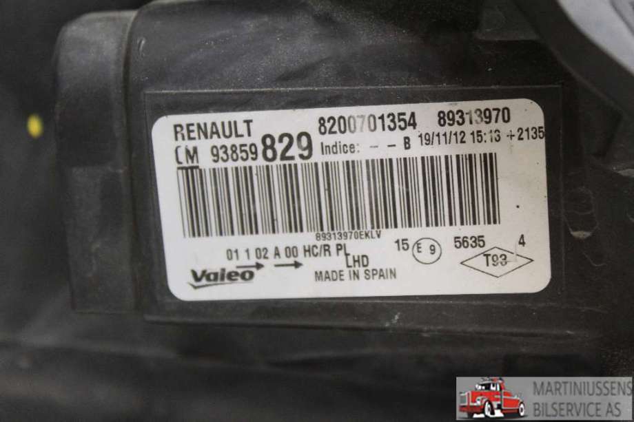 Frontlykt venstre halogen til Opel Vivaro A 2006-2014  (OPEL||8200701354)