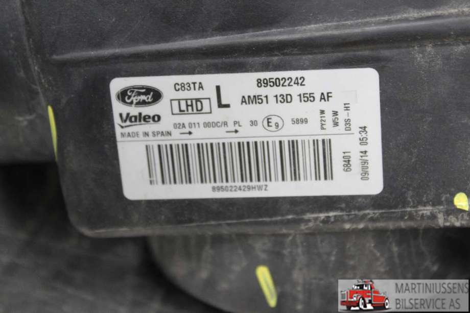 Frontlykt venstre halogen til Ford C-Max 2010-2015 (Type II, Fase 1)  (FORD||AM51 13D 155 AF)
